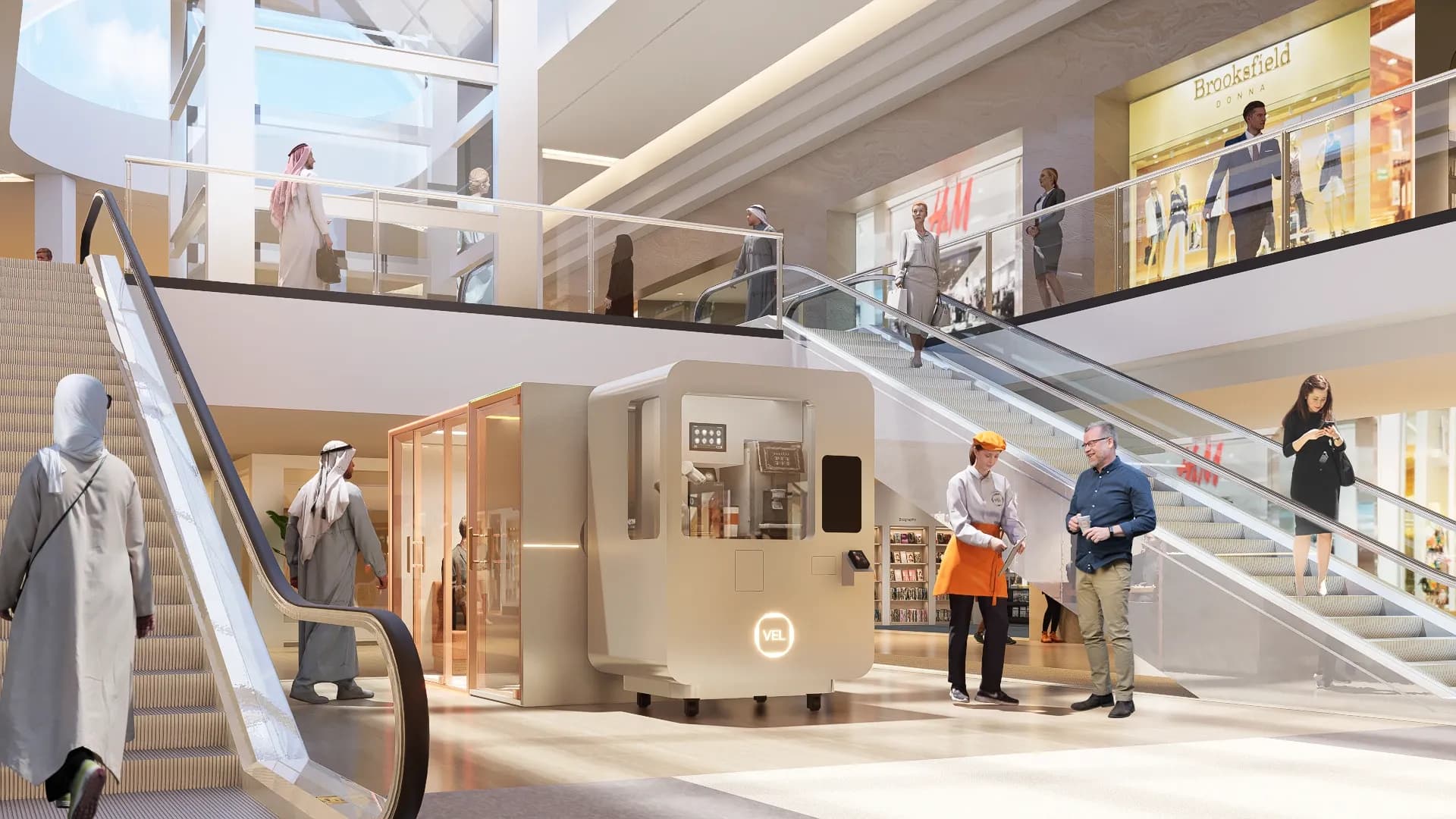 A VEGA node placed in a shopping gallery